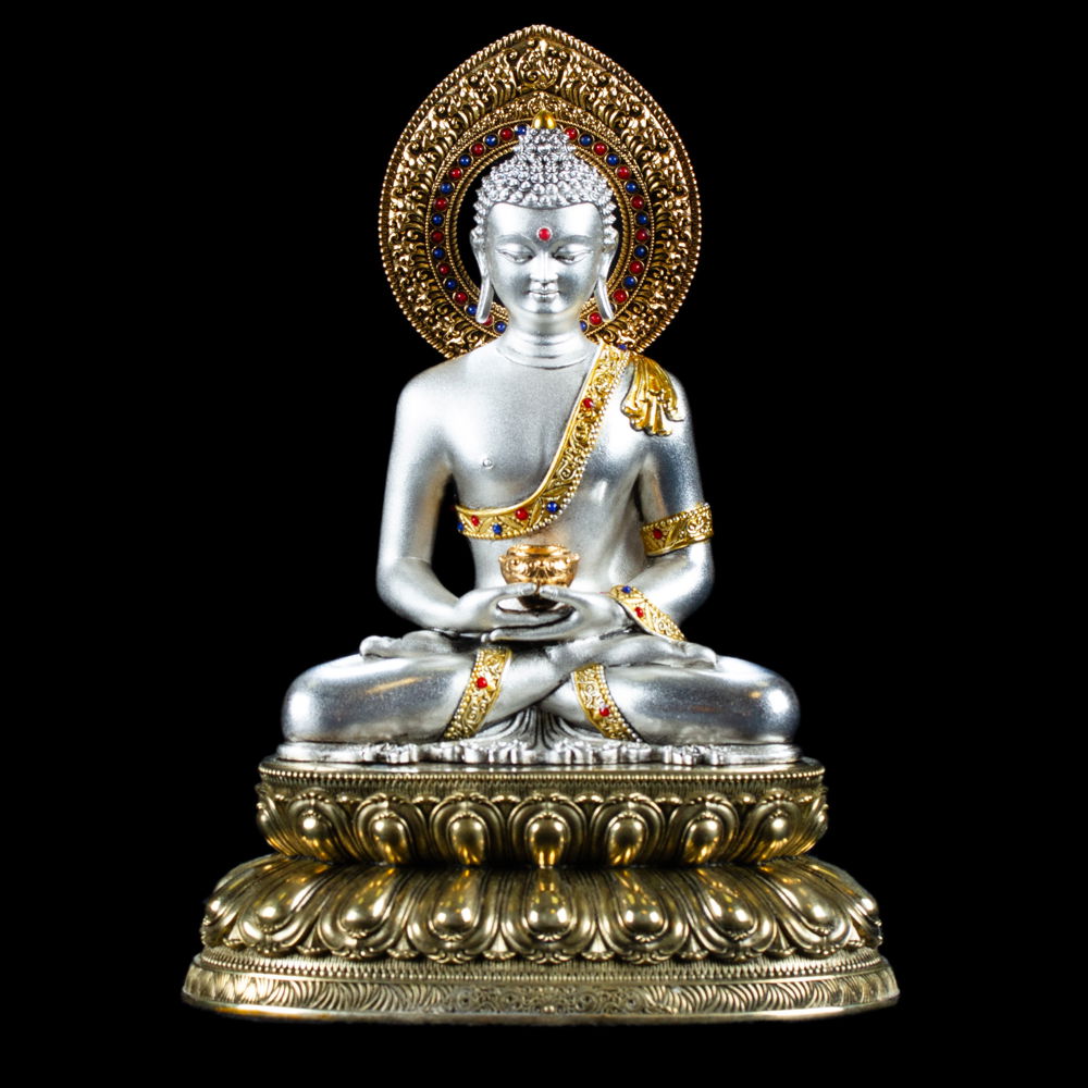 Statue of Buddha Amitabha (Opame) | Silver Plated, height 15.5 cm