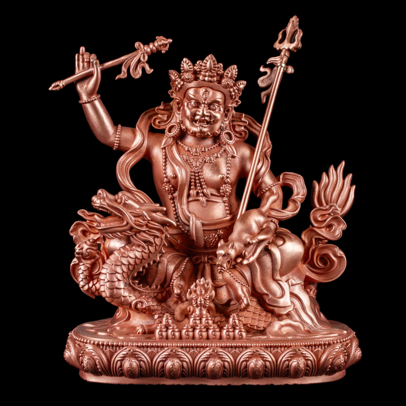 Statue of Vaishravana, the Northern King (Vessavana, Kubera), made from copper 10.5 cm of perfection | Tibetan Buddhist Art Collection. 