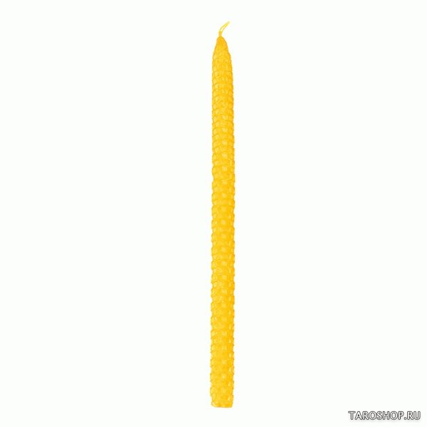 Свеча из вощины. 21 х 1,1 см. Желтая.