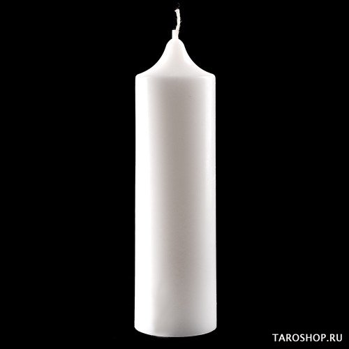 Белая свеча-колонна 14 см