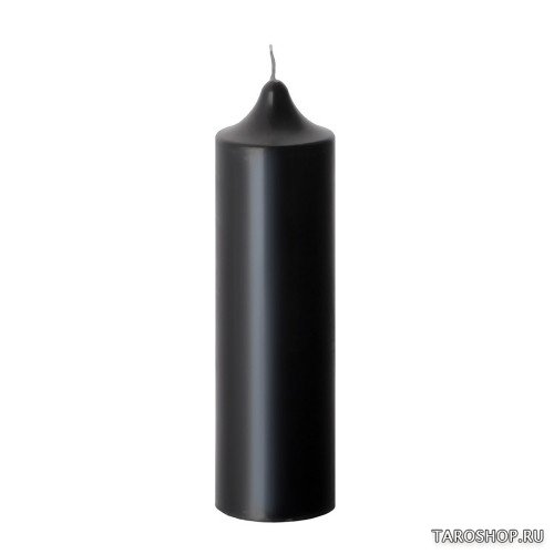 Черная свеча-колонна 14 см