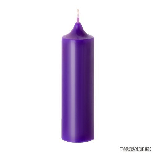Фиолетовая свеча-колонна 14 см