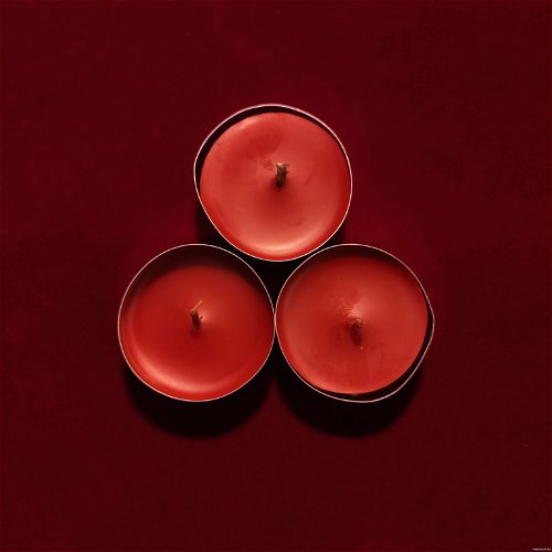 3 красные чайные свечи из воска