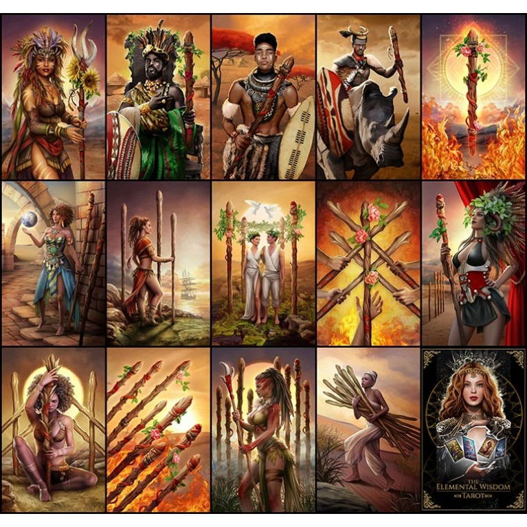 Таро Мудрость стихий (МАТОВЫЕ КАРТЫ, ЧЕРНЫЙ СРЕЗ). The Elemental Wisdom Tarot, Матовое покрытие