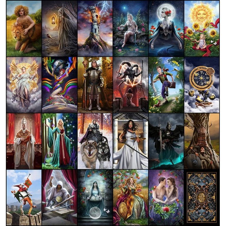 Таро Мудрость стихий (МАТОВЫЕ КАРТЫ, ЧЕРНЫЙ СРЕЗ). The Elemental Wisdom Tarot, Матовое покрытие