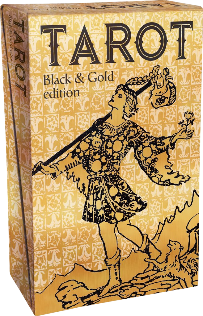 Подарочный набор. Таро Уэйта ЧЕРНОЕ НА ЗОЛОТЕ на английском языке (SP10EX). Black & Gold Tarot, Черное на Золоте (книга на английском)