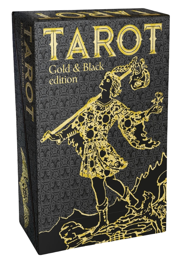 Подарочный набор. Таро Уэйта ЗОЛОТО НА ЧЕРНОМ на английском языке (SP12EX). Gold & Black Tarot. 