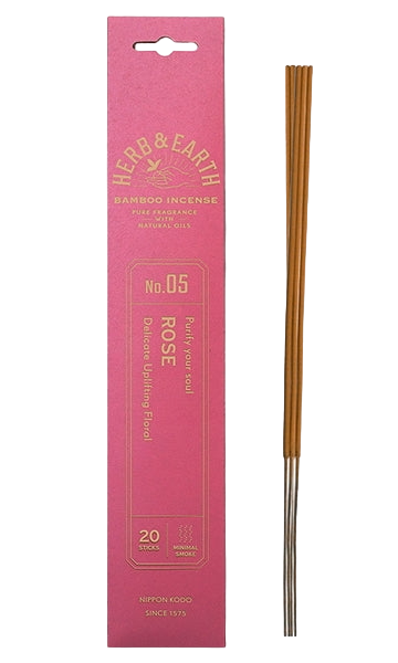 Благовоние на бамбуковой основе HERB & EARTH Rose РОЗА, 20 палочек по 18 см