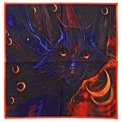 Скатерть для гадания Кот-фамильяр, синий, 47 х 47 см